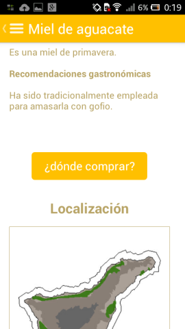 Desarrollo de aplicaciones para móviles: productos Miel de Tenerife
